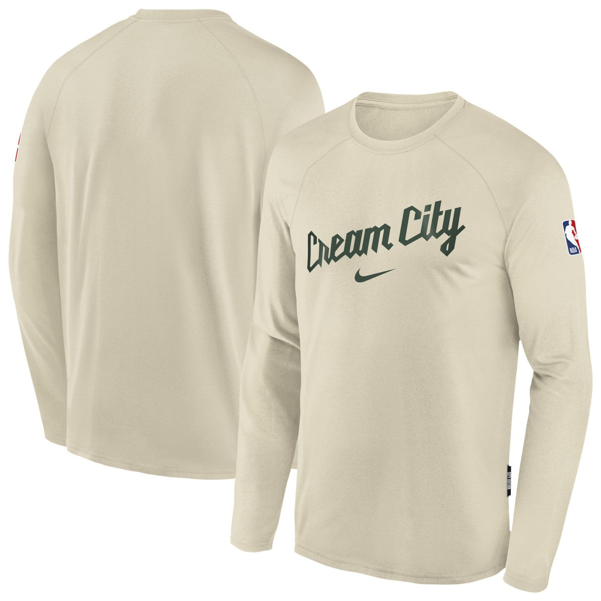 Milwaukee Bucks Youth 2025/26 City Edition Dri-Fit Long Sleeve Game Top White