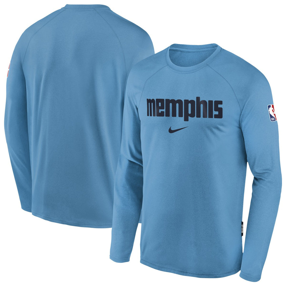 Memphis Grizzlies Youth 2025/26 City Edition Dri-Fit Long Sleeve Game Top Light Blue