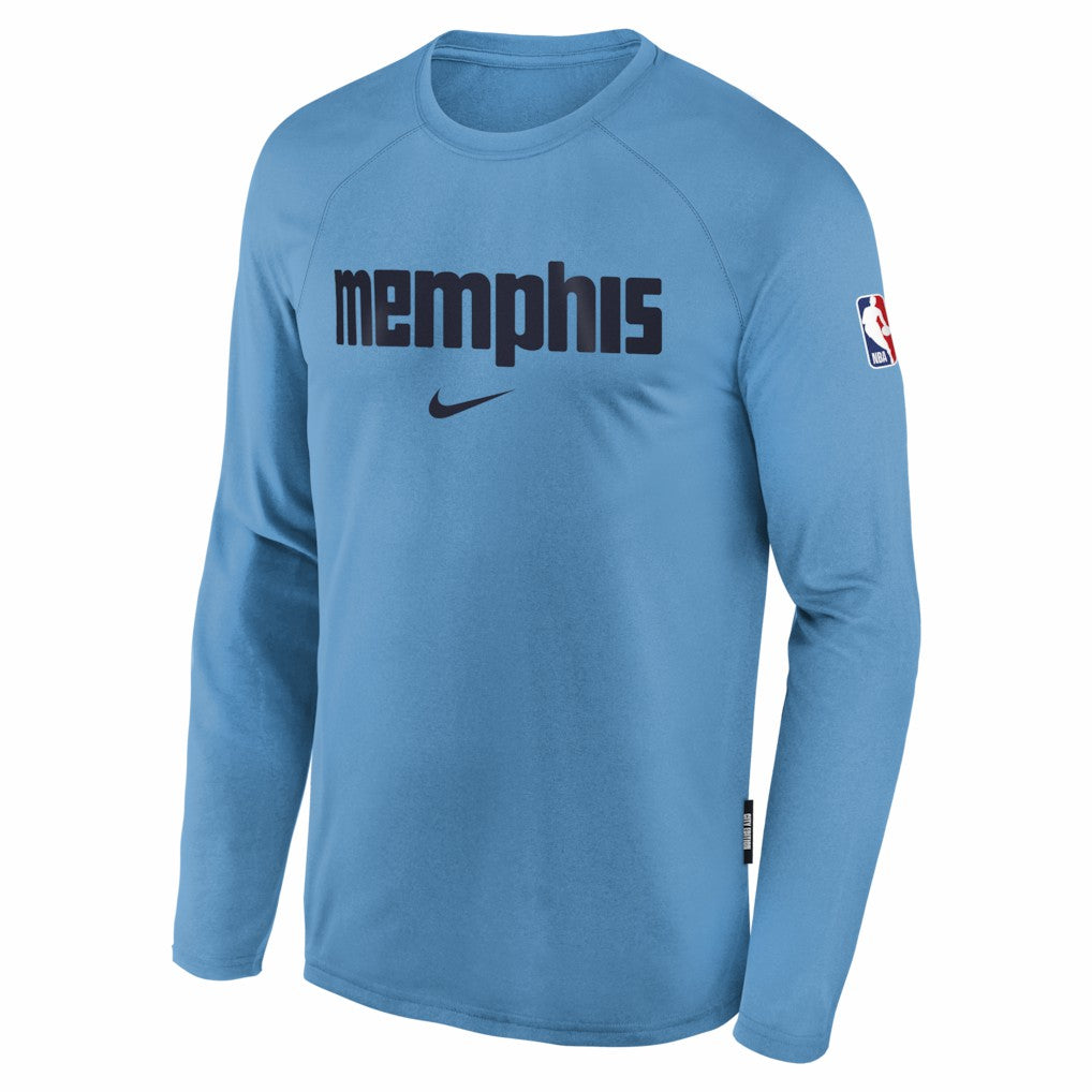 Memphis Grizzlies Youth 2025/26 City Edition Dri-Fit Long Sleeve Game Top Light Blue