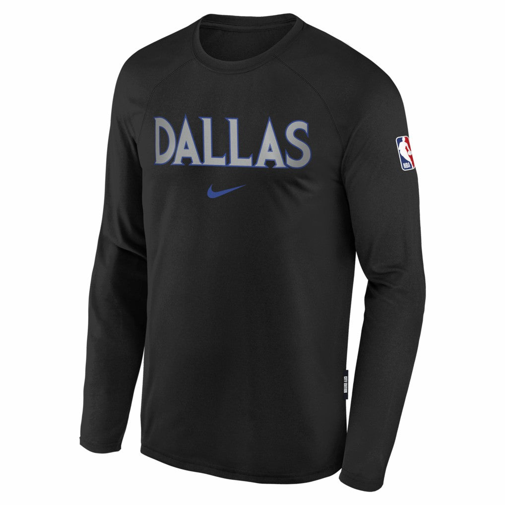 Dallas Mavericks Youth 2025/26 City Edition Dri-Fit Long Sleeve Game Top Black