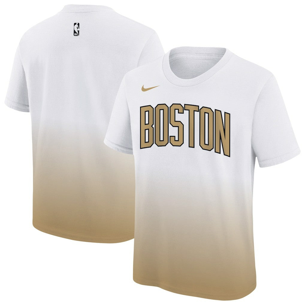 Boston Celtics Youth 2025/26 City Edition Max90 T-Shirt White/Gold
