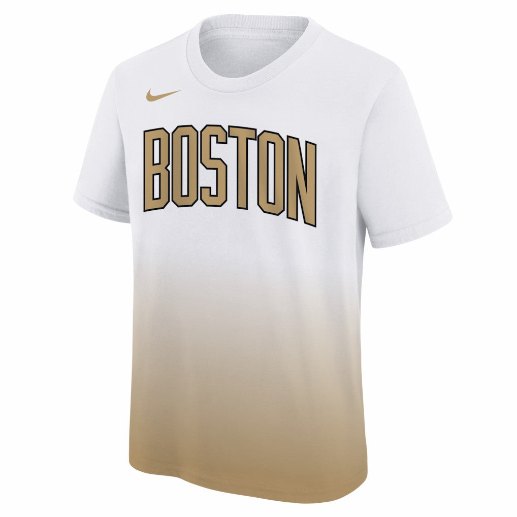 Boston Celtics Youth 2025/26 City Edition Max90 T-Shirt White/Gold