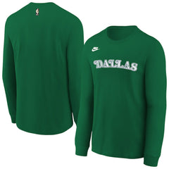 Dallas Mavericks Youth Hardwood Classics Essential Logo Max90 Long Sleeve T-Shirt Green