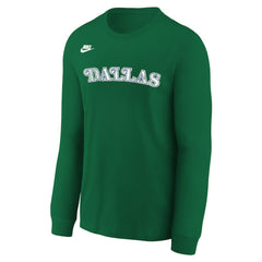 Dallas Mavericks Youth Hardwood Classics Essential Logo Max90 Long Sleeve T-Shirt Green
