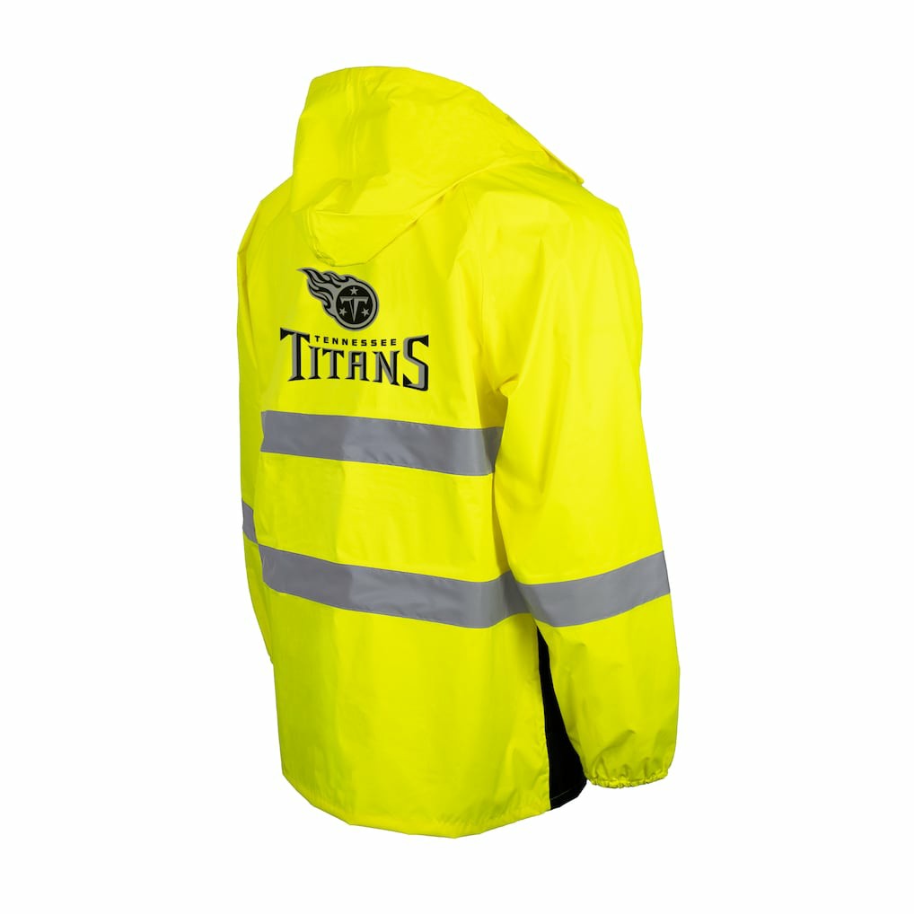 Tennessee Titans Hi-Vis Safety Waterproof Rainshell Full-Zip Hooded Jacket Yellow