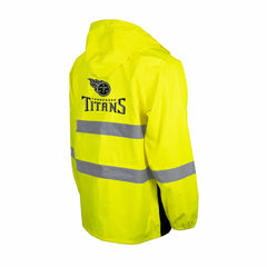 Tennessee Titans Hi-Vis Safety Waterproof Rainshell Full-Zip Hooded Jacket Yellow