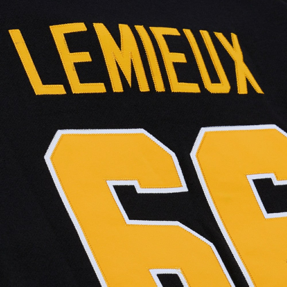 NHL Mario Lemieux Pittsburgh Penguins Mitchell & Ness 1992 Name & Number Premium Pullover Hoodie - Black