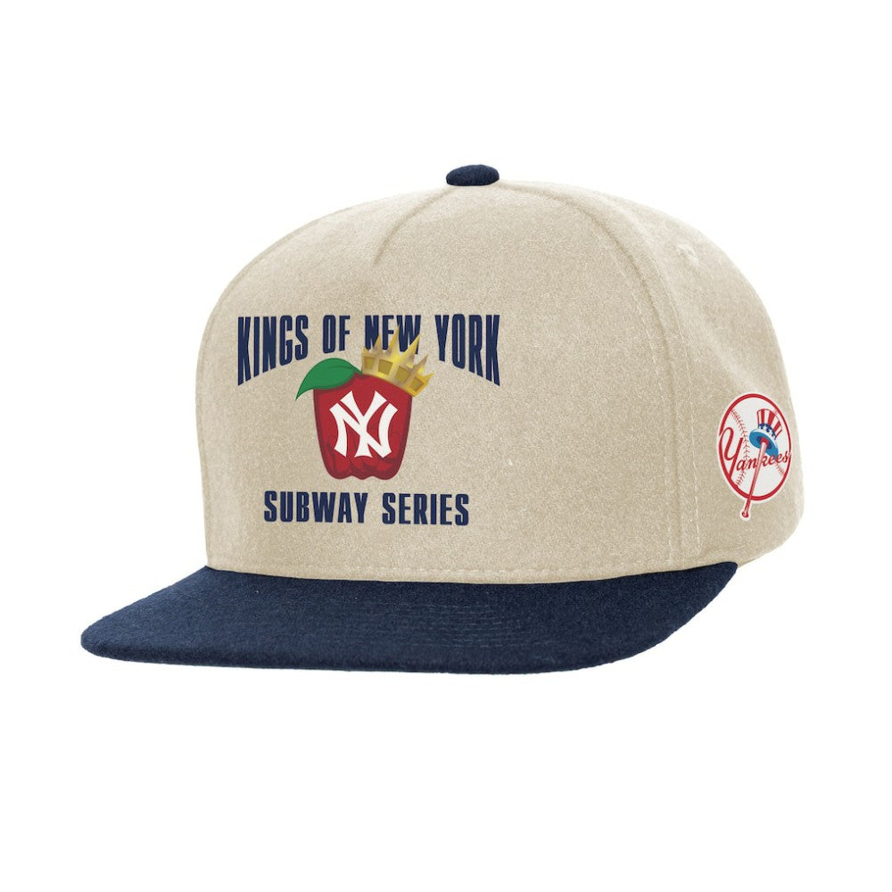 New York Yankees Mitchell & Ness Subway Series Matchup Pro Pinch Snapback - Cream