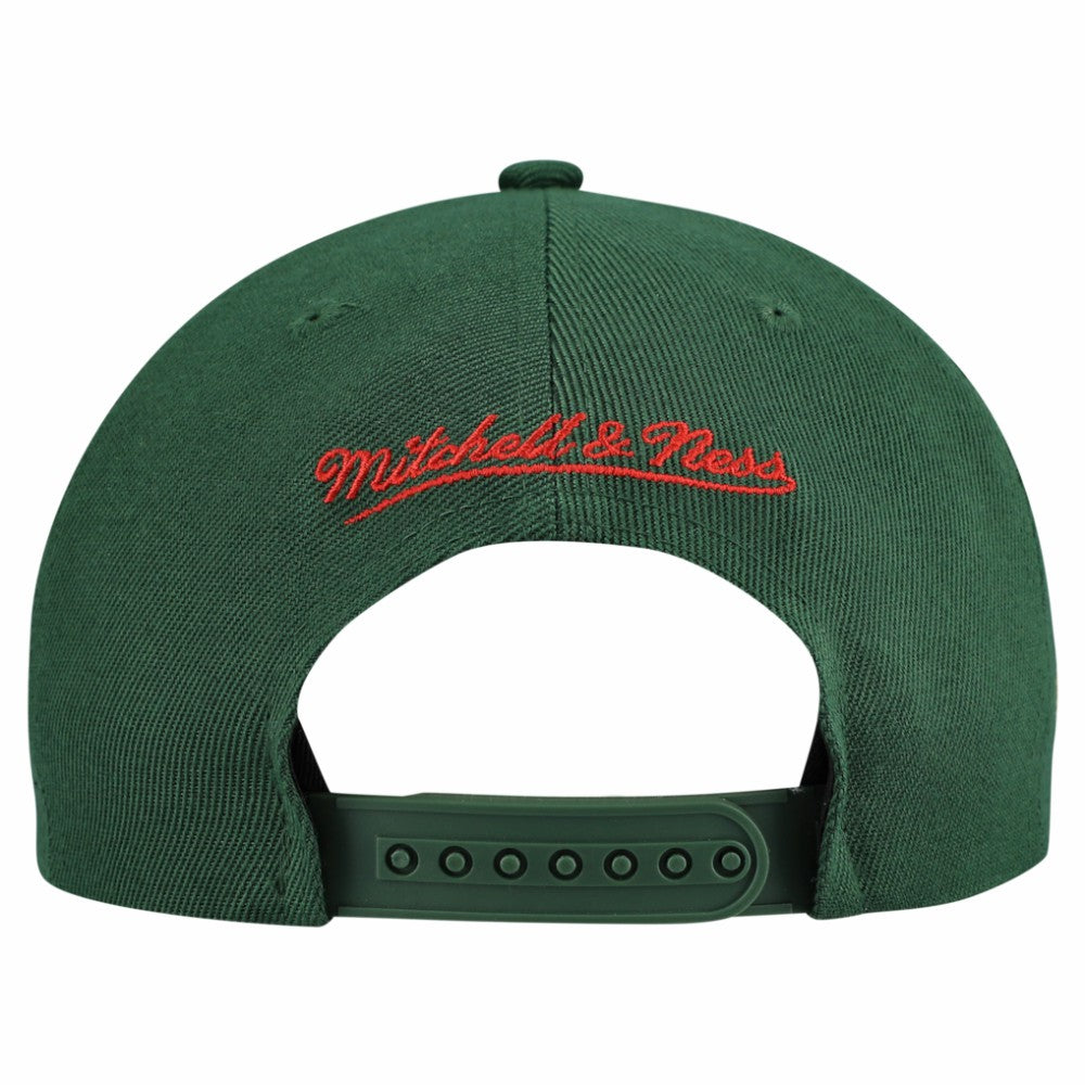 NHL Minnesota Wild Mitchell & Ness Retro Script Colorblock Snapback Hat - Green