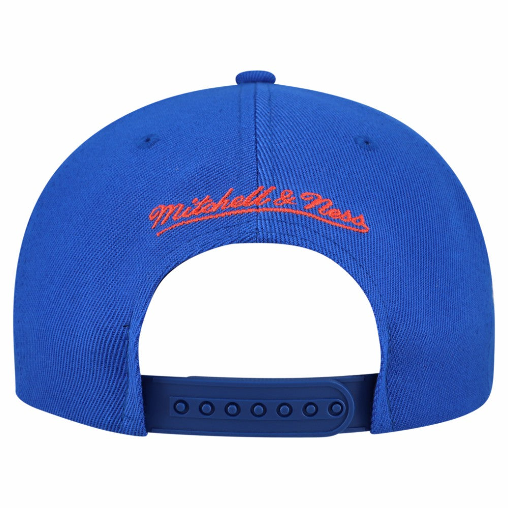 NHL New York Islanders Mitchell & Ness Retro Script Colorblock Snapback Hat - Royal