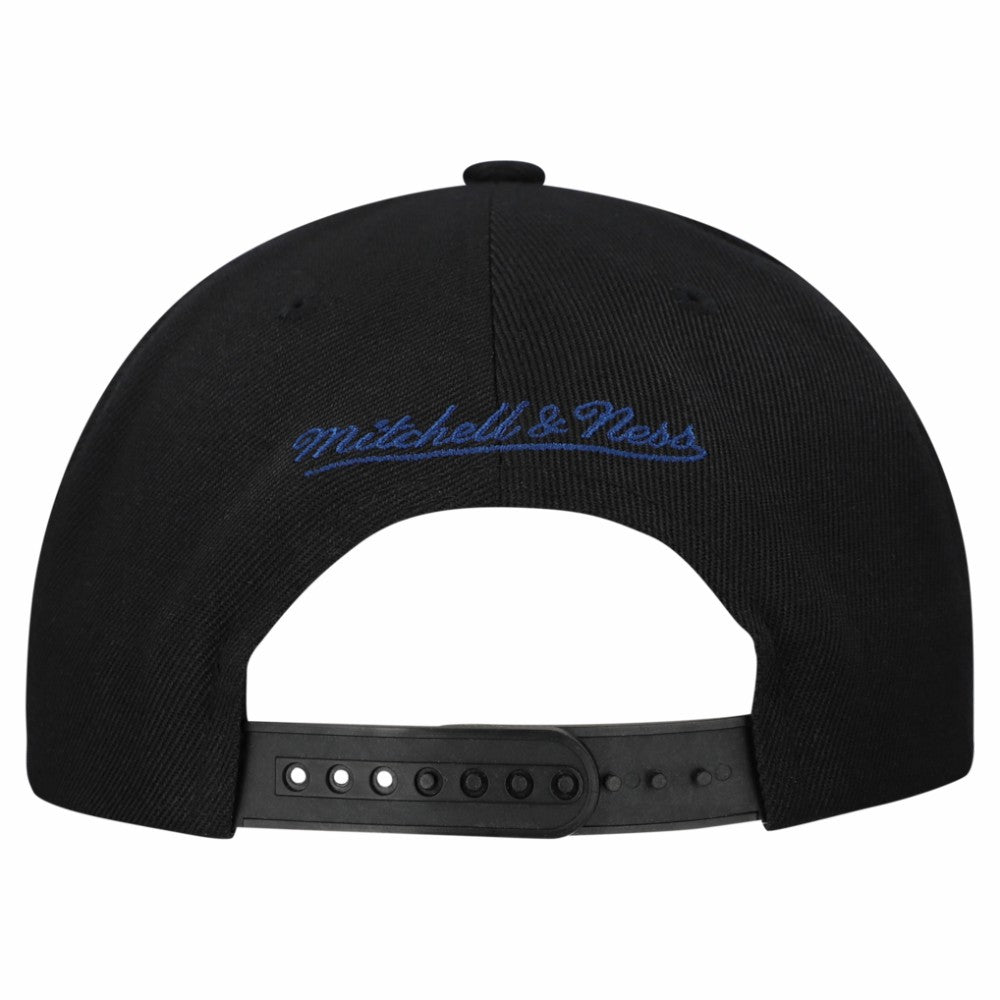 NHL Tampa Bay Lightning Mitchell & Ness Retro Script Colorblock Snapback Hat - Black