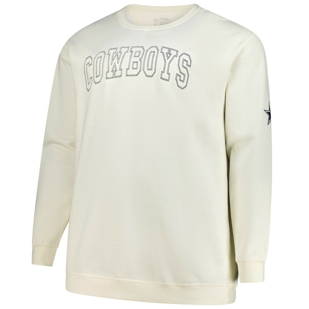 Dallas Cowboys Profile Big & Tall Fleece Sweatshirt Cream