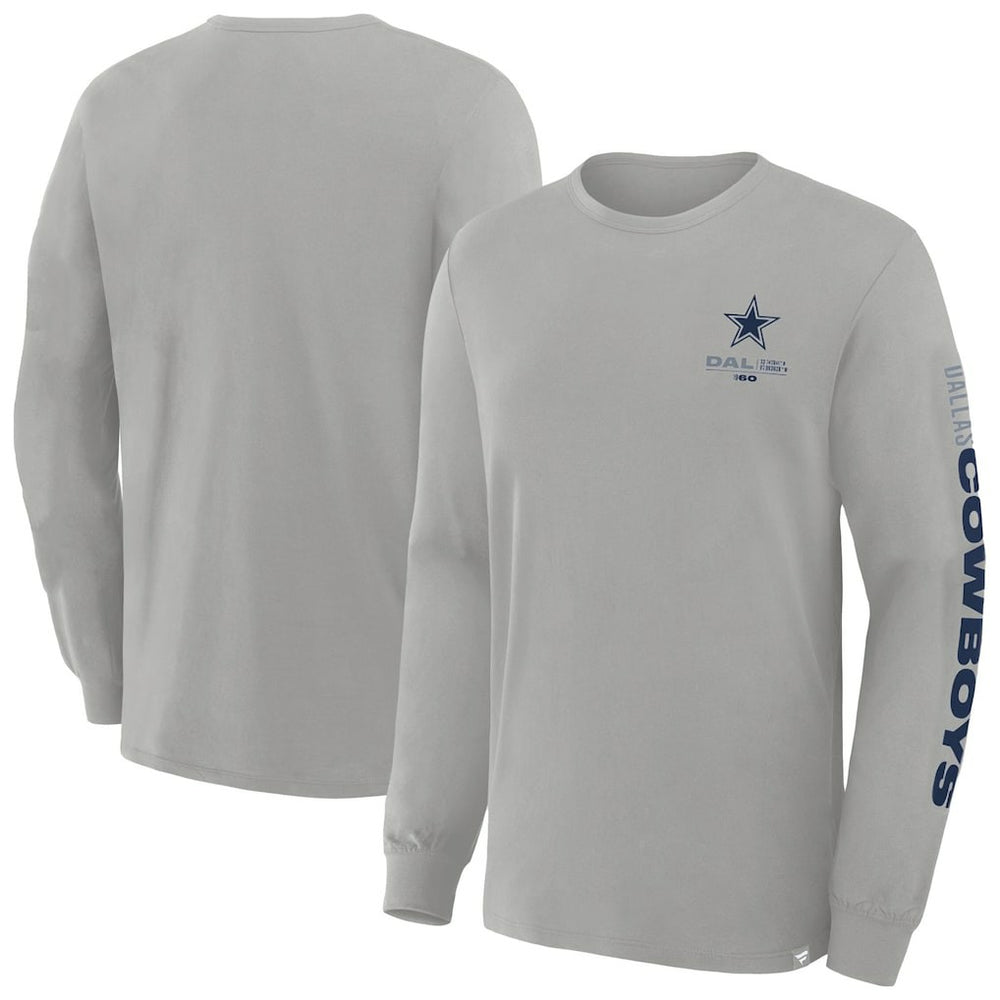 Dallas Cowboys Big & Tall Clock Management Legacy Long Sleeve T-Shirt Heather Gray