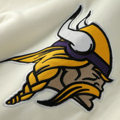 Minnesota Vikings Profile Big & Tall Chest Print and Logo Short Sleeve Pullover Hoodie Oatmeal