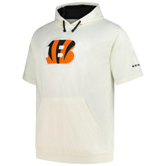 Cincinnati Bengals Profile Big & Tall Chest Print and Logo Short Sleeve Pullover Hoodie Oatmeal