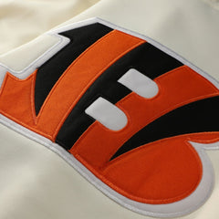 Cincinnati Bengals Profile Big & Tall Chest Print and Logo Short Sleeve Pullover Hoodie Oatmeal