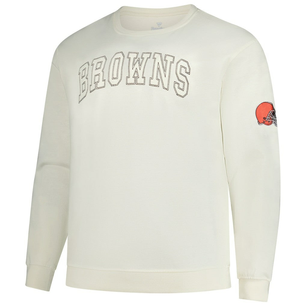 Cleveland Browns Profile Big & Tall Fleece Sweatshirt Cream