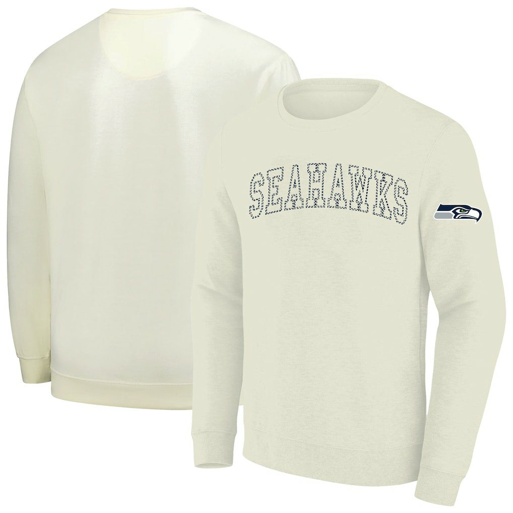 Seattle Seahawks Profile Big & Tall Fleece Sweatshirt Cream