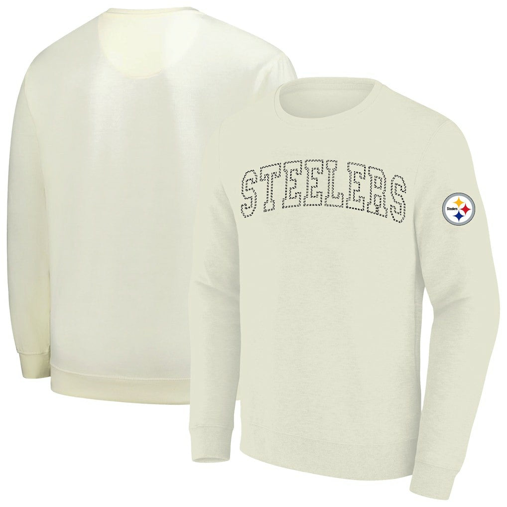Pittsburgh Steelers Profile Big & Tall Fleece Sweatshirt Cream