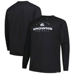 Cleveland Browns Big & Tall Coverage Scheme Long Sleeve T-Shirt Black