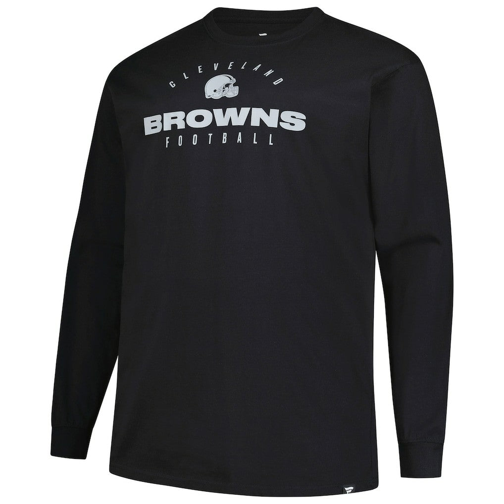 Cleveland Browns Big & Tall Coverage Scheme Long Sleeve T-Shirt Black