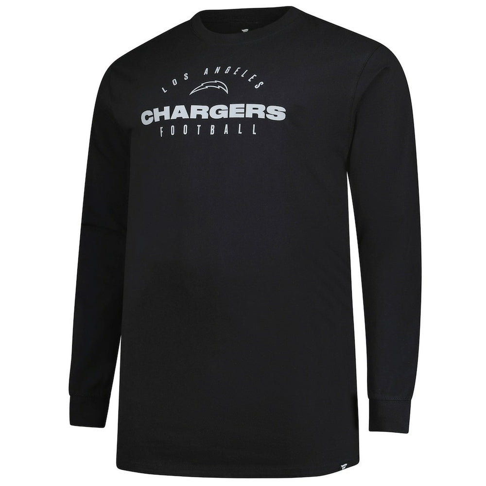 Los Angeles Chargers Big & Tall Coverage Scheme Long Sleeve T-Shirt Black