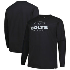 Indianapolis Colts Big & Tall Coverage Scheme Long Sleeve T-Shirt Black