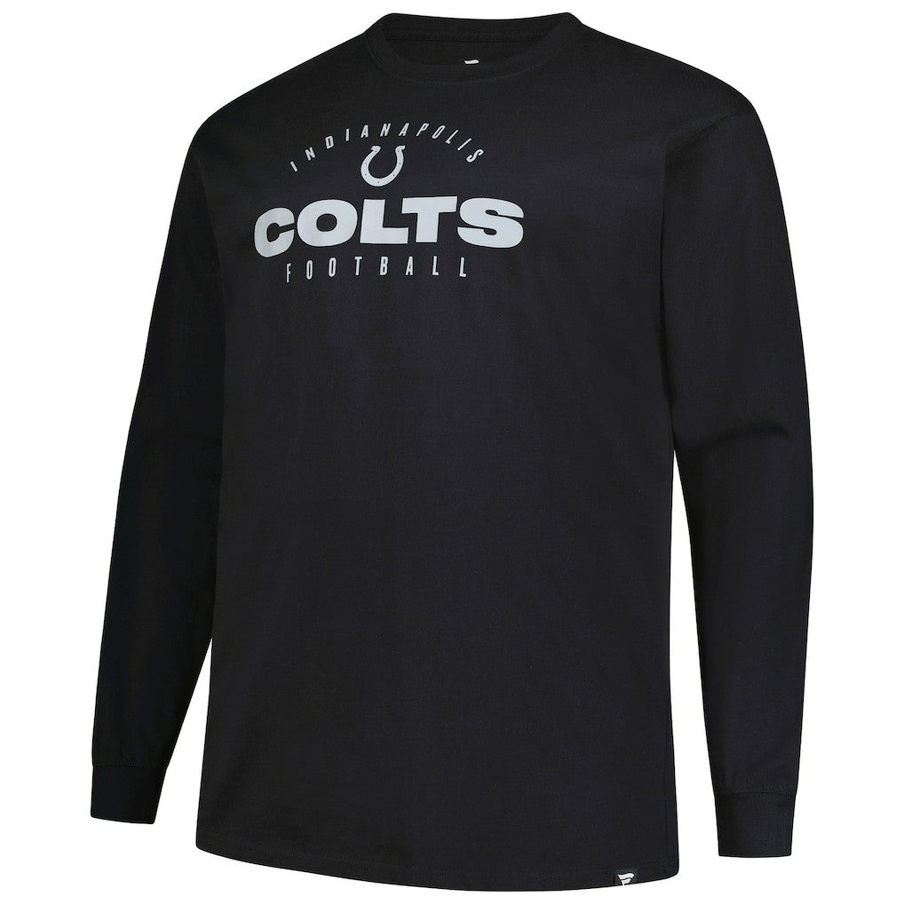 Indianapolis Colts Big & Tall Coverage Scheme Long Sleeve T-Shirt Black