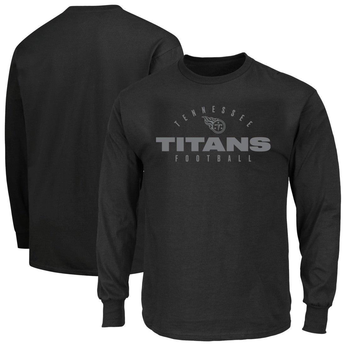 Tennessee Titans Big & Tall Coverage Scheme Long Sleeve T-Shirt Black