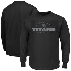 Tennessee Titans Big & Tall Coverage Scheme Long Sleeve T-Shirt Black