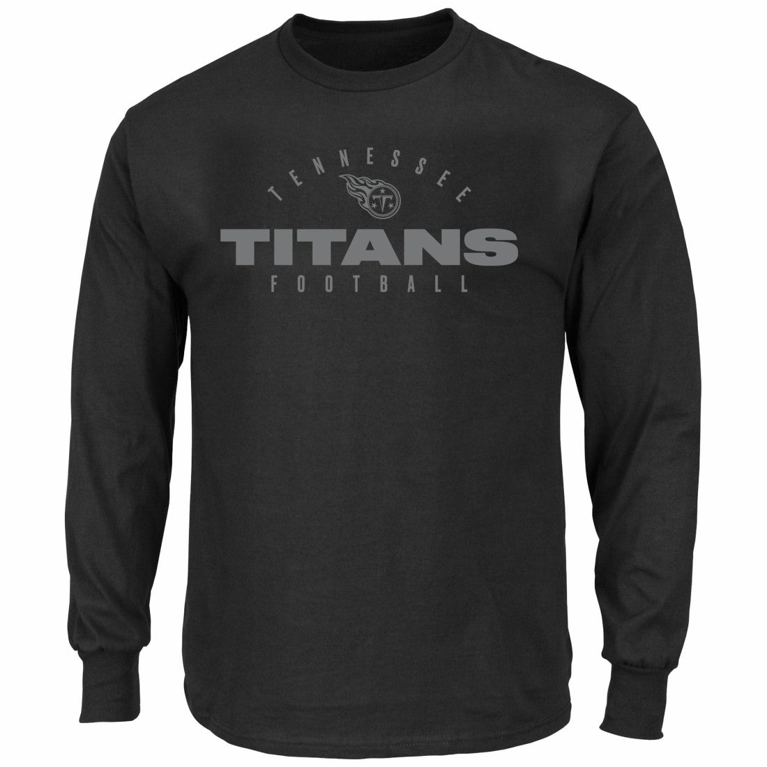 Tennessee Titans Big & Tall Coverage Scheme Long Sleeve T-Shirt Black