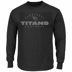 Tennessee Titans Big & Tall Coverage Scheme Long Sleeve T-Shirt Black