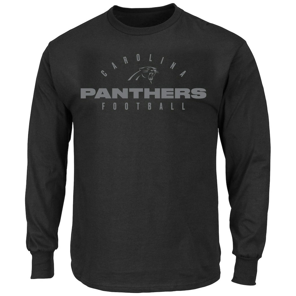 Carolina Panthers Big & Tall Coverage Scheme Long Sleeve T-Shirt Black