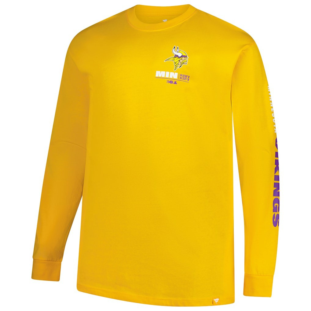 Minnesota Vikings Big & Tall Clock Management Legacy Long Sleeve T-Shirt Gold