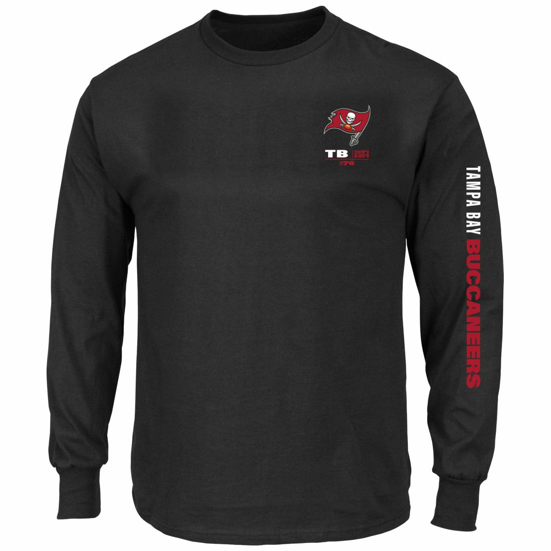 Tampa Bay Buccaneers Big & Tall Clock Management Legacy Long Sleeve T-Shirt Black