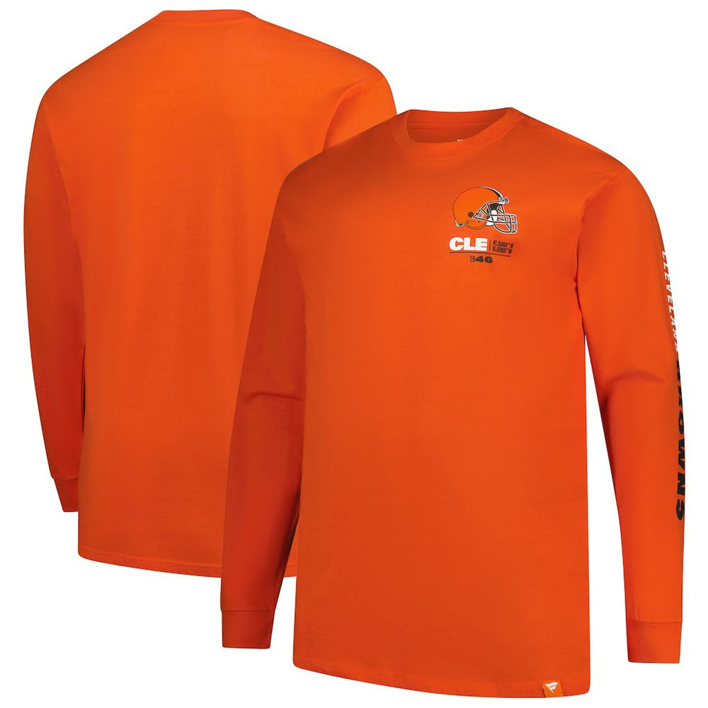 Cleveland Browns Big & Tall Clock Management Legacy Long Sleeve T-Shirt Orange