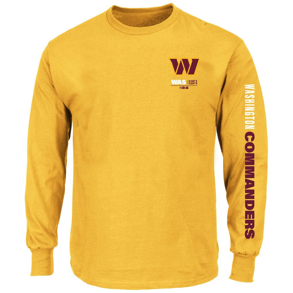 Washington Commanders Big & Tall Clock Management Legacy Long Sleeve T-Shirt Gold