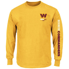 Washington Commanders Big & Tall Clock Management Legacy Long Sleeve T-Shirt Gold