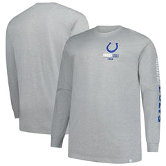 Indianapolis Colts Big & Tall Clock Management Legacy Long Sleeve T-Shirt Heather Gray