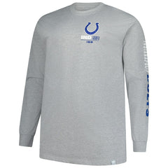 Indianapolis Colts Big & Tall Clock Management Legacy Long Sleeve T-Shirt Heather Gray