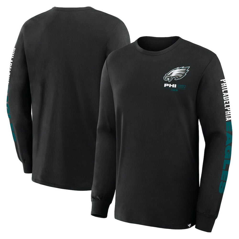 Philadelphia Eagles Big & Tall Clock Management Legacy Long Sleeve T-Shirt Black