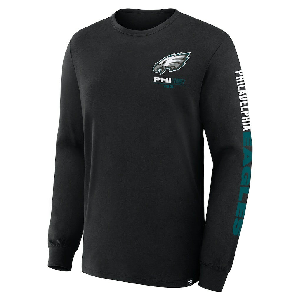 Philadelphia Eagles Big & Tall Clock Management Legacy Long Sleeve T-Shirt Black