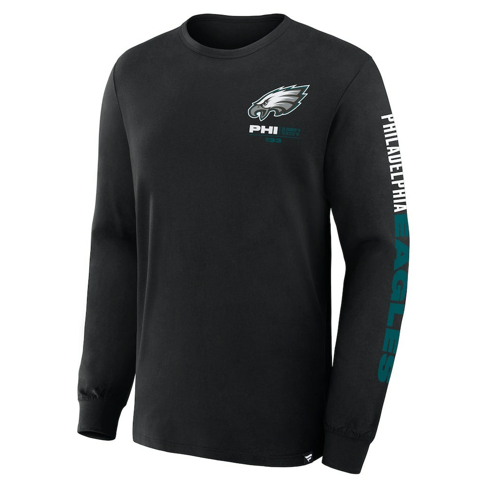 Philadelphia Eagles Big & Tall Clock Management Legacy Long Sleeve T-Shirt Black