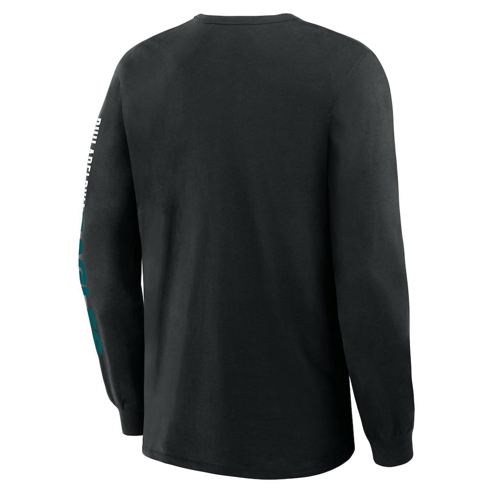 Philadelphia Eagles Big & Tall Clock Management Legacy Long Sleeve T-Shirt Black