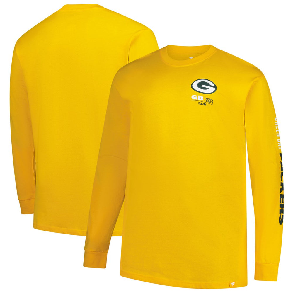 Green Bay Packers Big & Tall Clock Management Legacy Long Sleeve T-Shirt Gold
