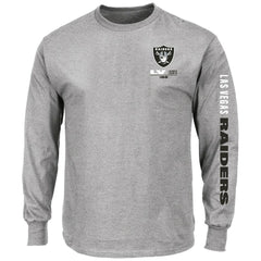 Las Vegas Raiders Big & Tall Clock Management Legacy Long Sleeve T-Shirt Heather Gray