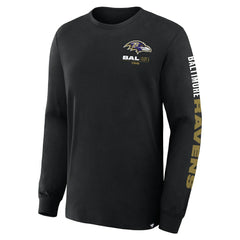 Baltimore Ravens Big & Tall Clock Management Legacy Long Sleeve T-Shirt Black