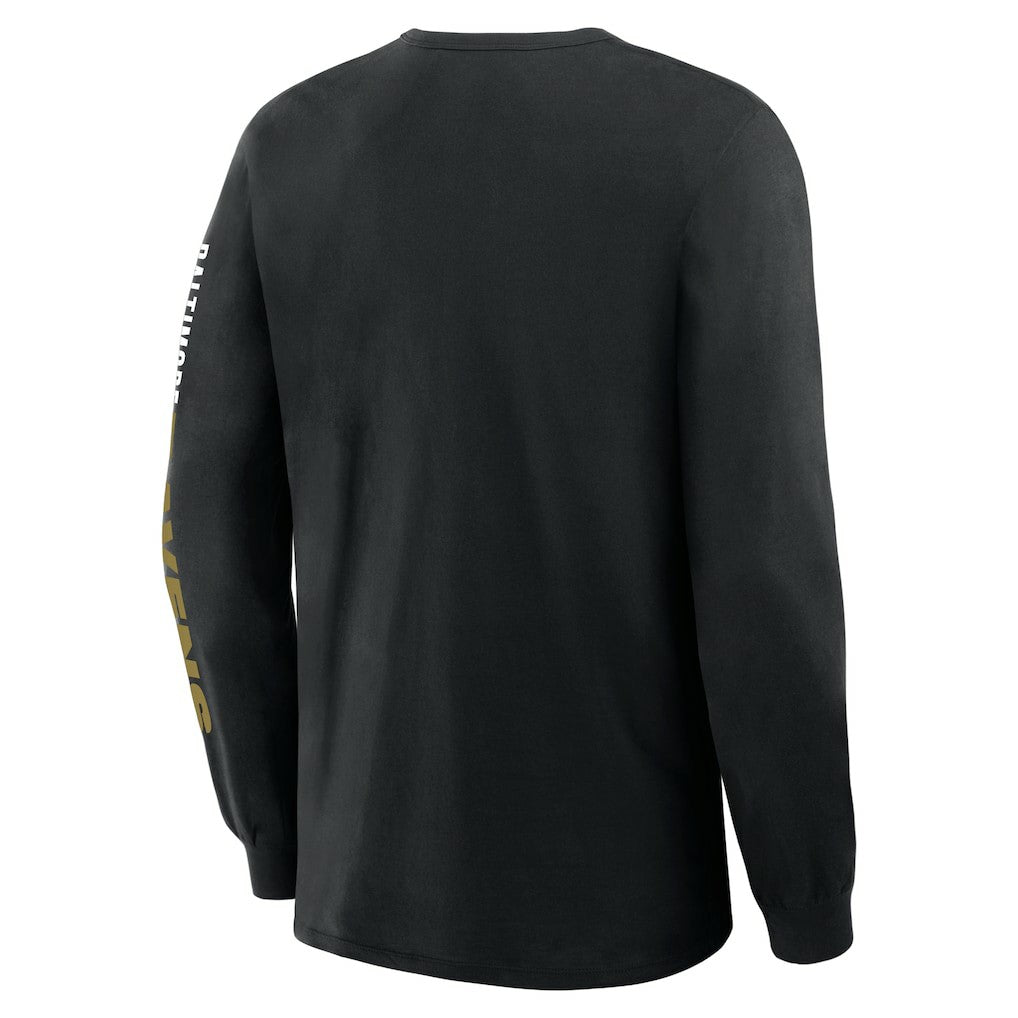 Baltimore Ravens Big & Tall Clock Management Legacy Long Sleeve T-Shirt Black