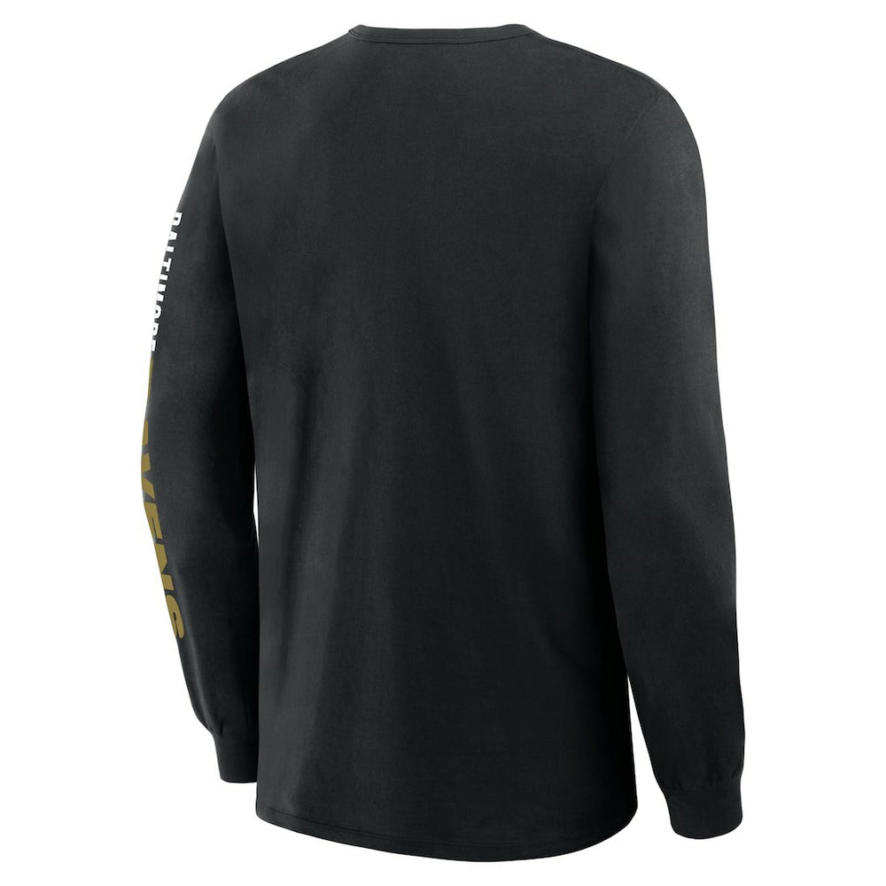 Baltimore Ravens Big & Tall Clock Management Legacy Long Sleeve T-Shirt Black
