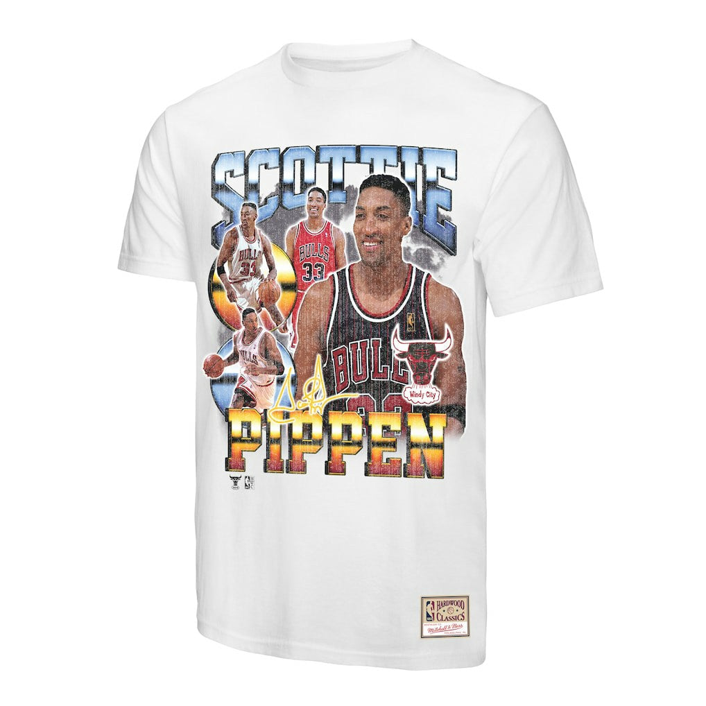 Scottie Pippen Chicago Bulls Hardwood Classics Commemorative Player Collage T-Shirt White